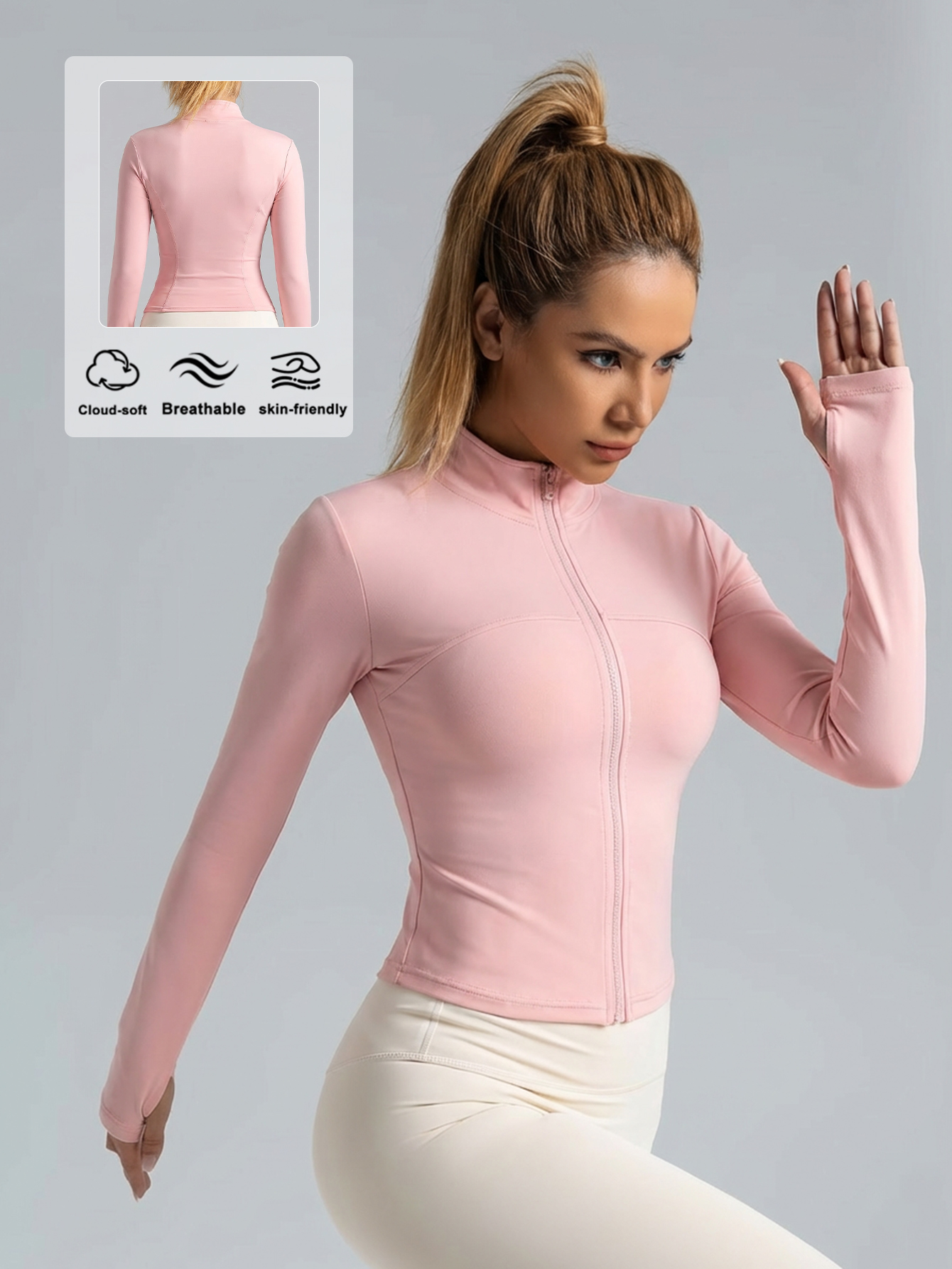 New Women Light pink Yoga Coat - Yoga & Fitness With Faye The Well Being Studio Abbots Langley のレビューと価格