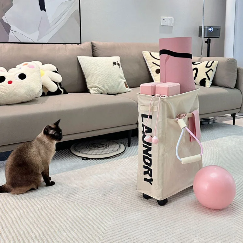 Laundry Basket with Wheels Lar - Yoga Fitness Mat のレビューと価格