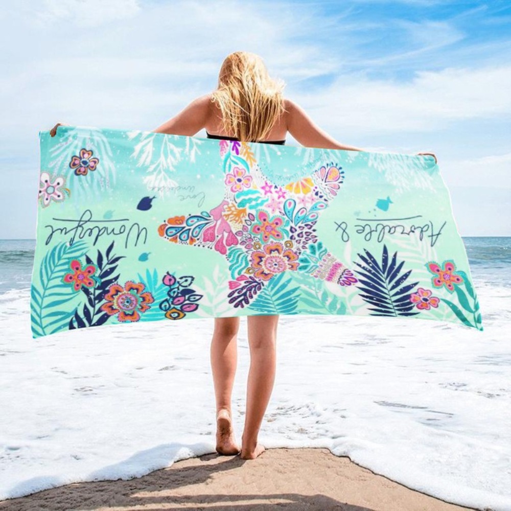 Starfish Printing Bath Towel 2 - Yoga Fitness Mat のレビューと価格