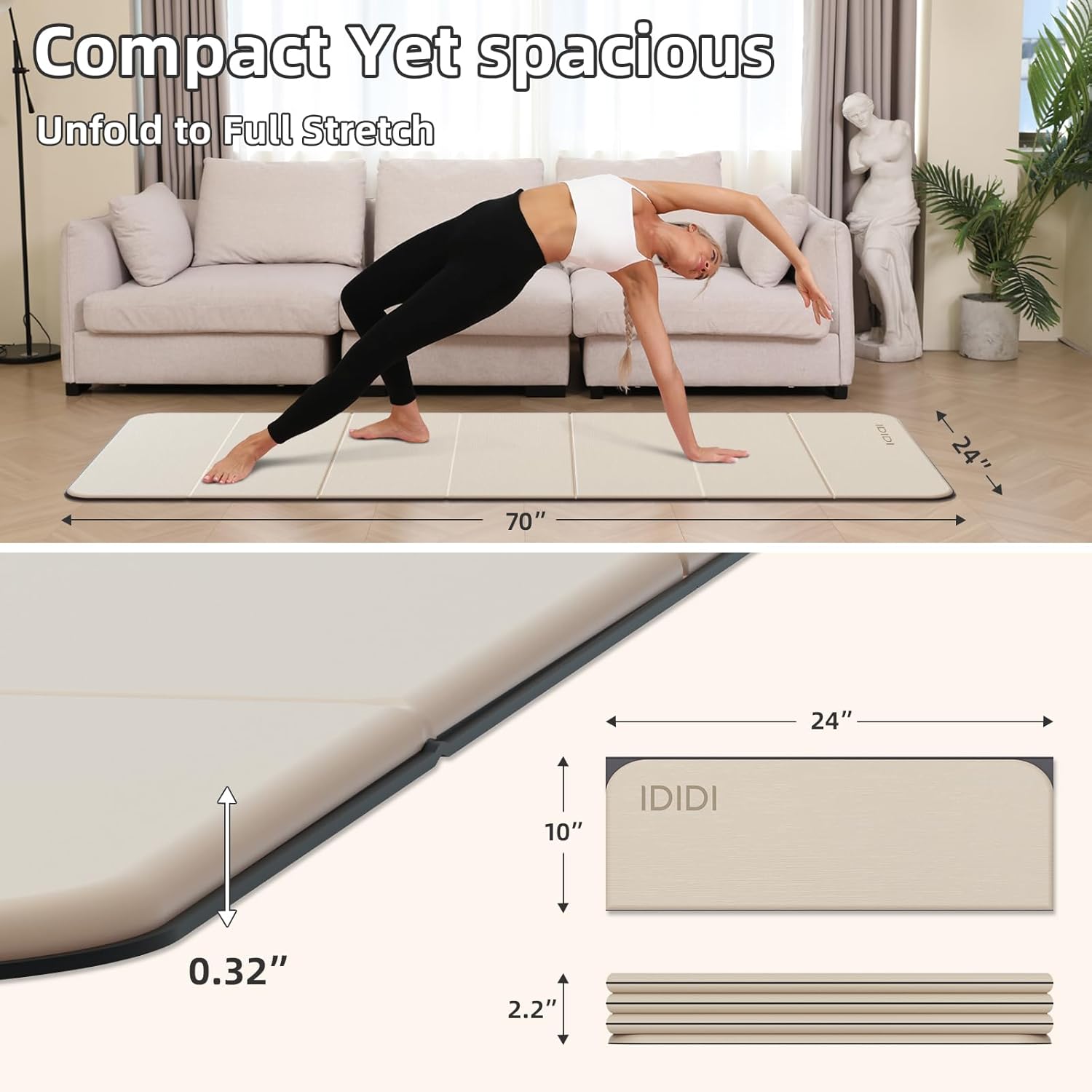Foldable Yoga Mat Extra Thick  - Yoga Fitness Mat のレビューと価格