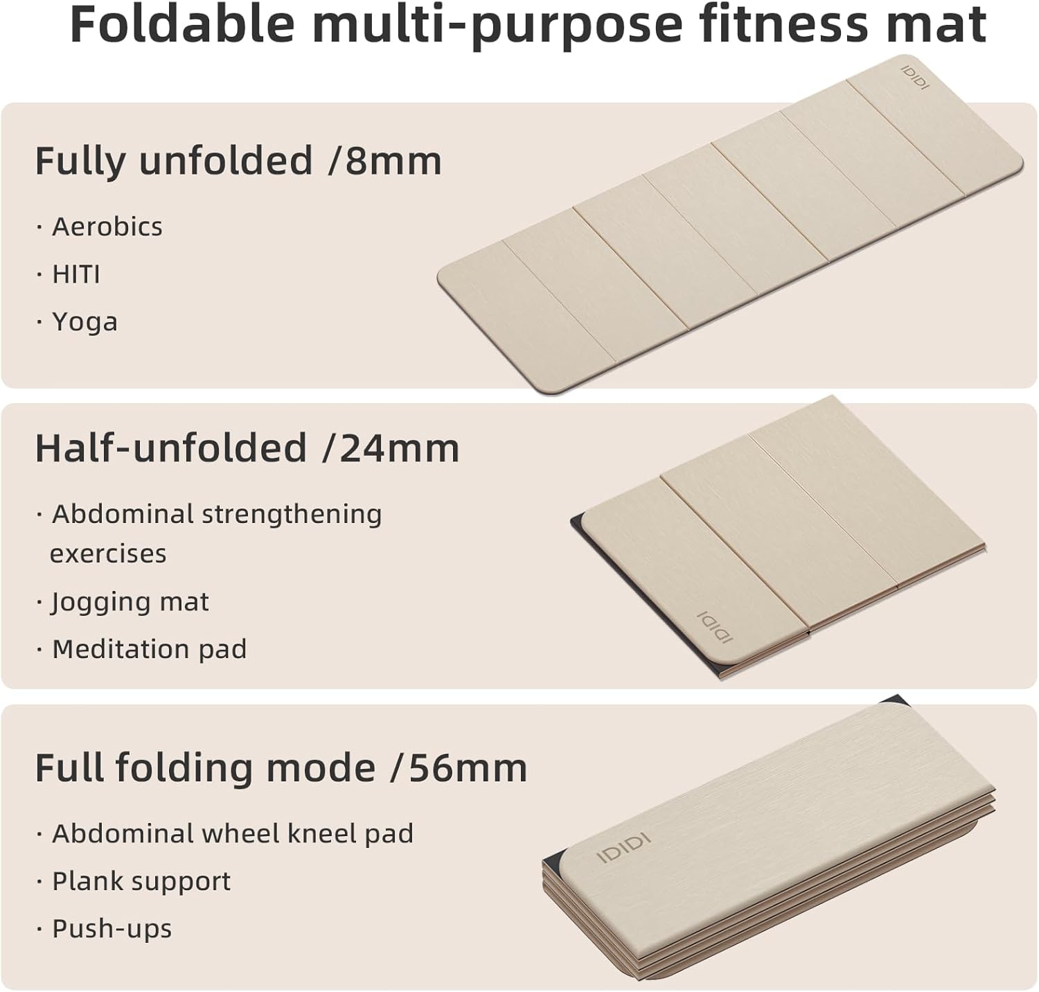 Foldable Yoga Mat Extra Thick  - Yoga Fitness Mat のレビューと価格