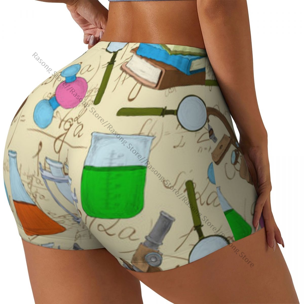 Women's Yoga Shorts Colorful S - Yoga Fitness Drawing のレビューと価格