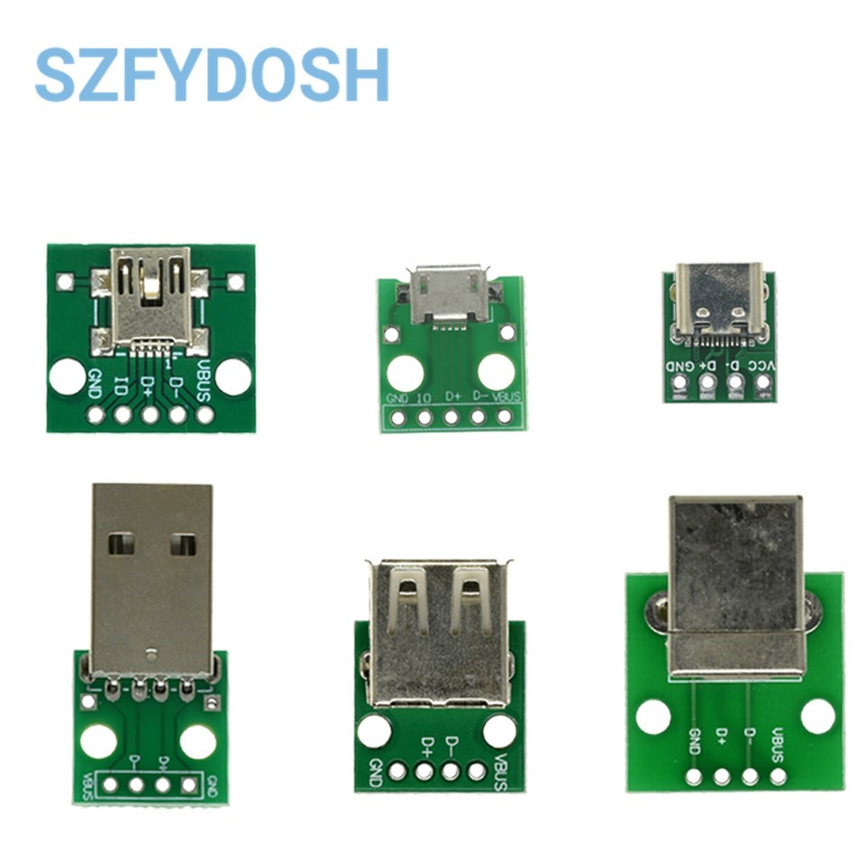 10PCS MICRO MINI5P type-c USB  - Dip Bar Parallel のレビューと価格