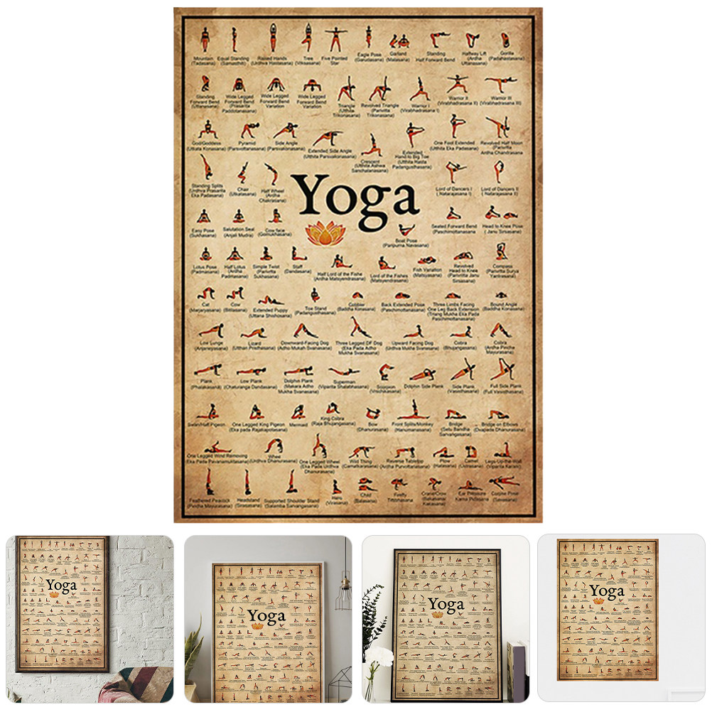 Yoga Poses Poster Canvas Wall  - Yoga Fitness Drawing のレビューと価格