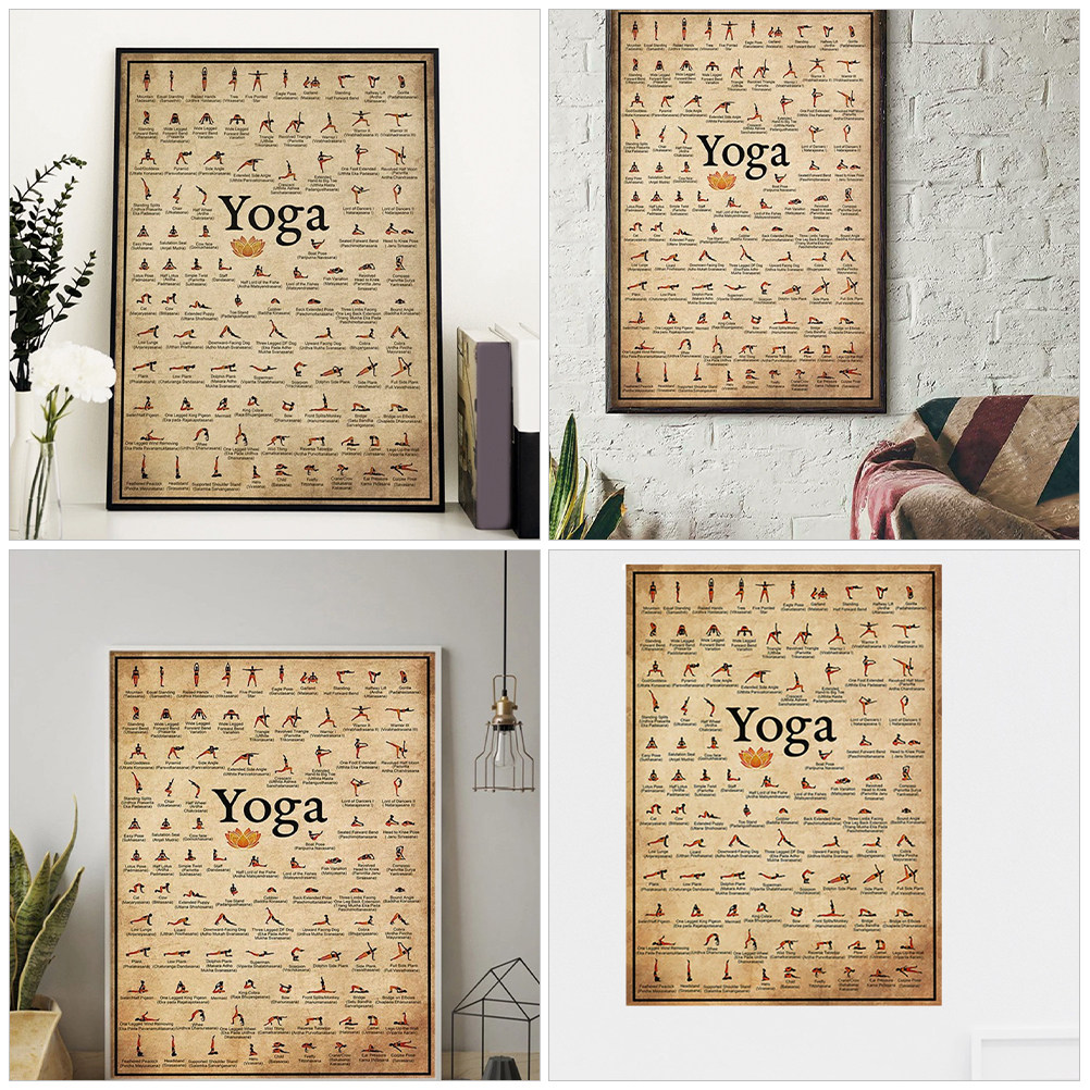 Yoga Poses Poster Canvas Wall  - Yoga Fitness Drawing のレビューと価格