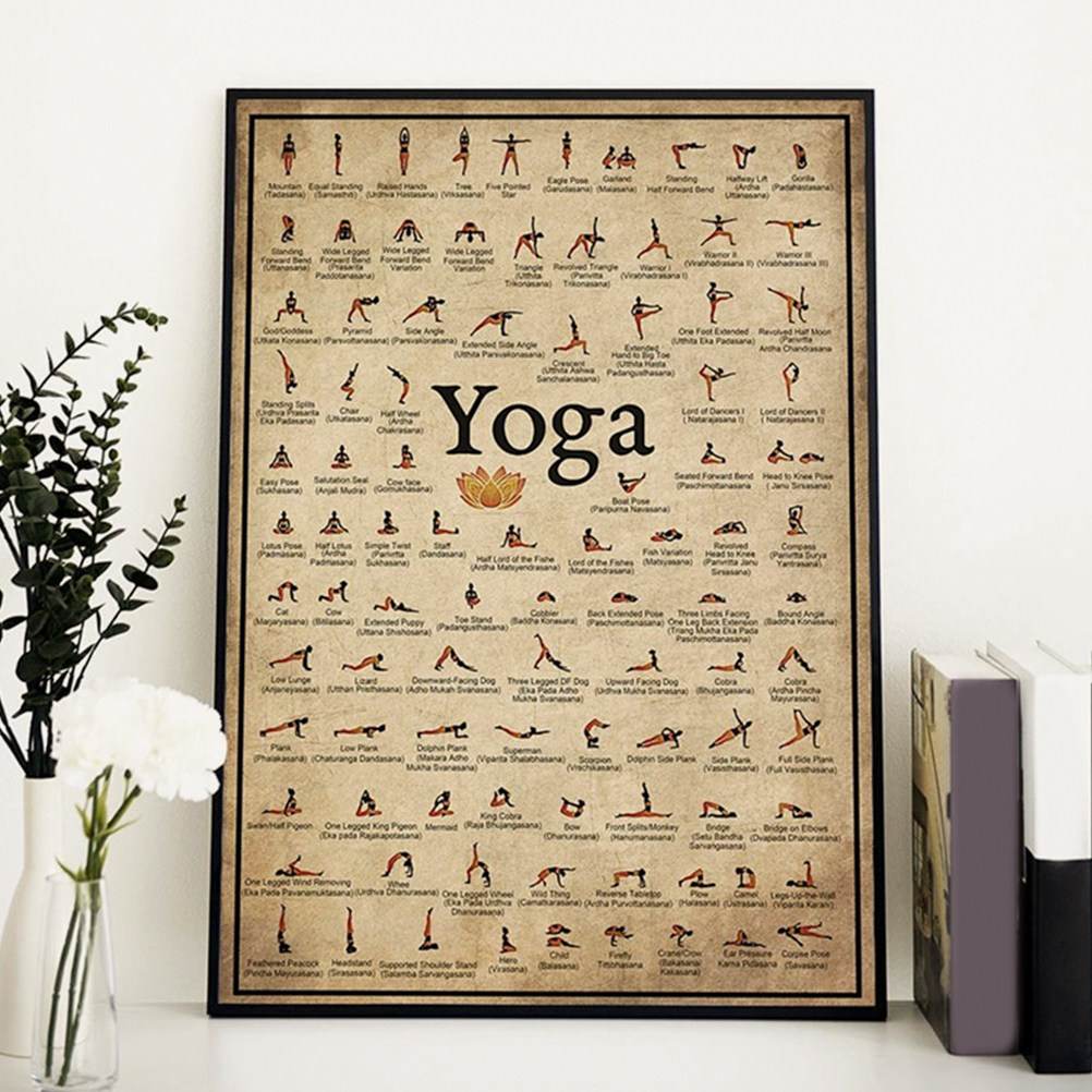 Yoga Poses Poster Canvas Wall  - Yoga Fitness Drawing のレビューと価格
