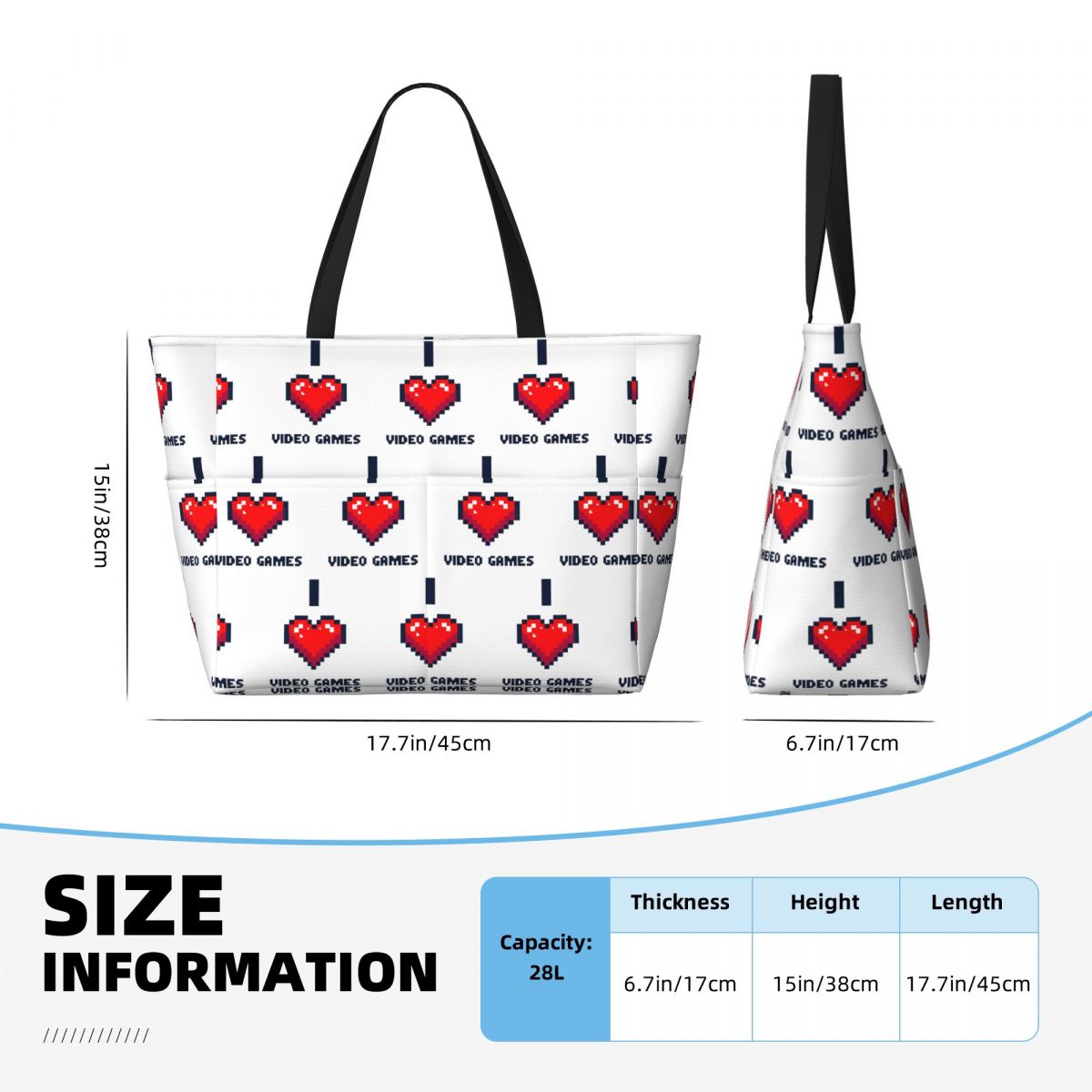 I Heart Video Games Beach Tote - Yoga Fitness Video のレビューと価格